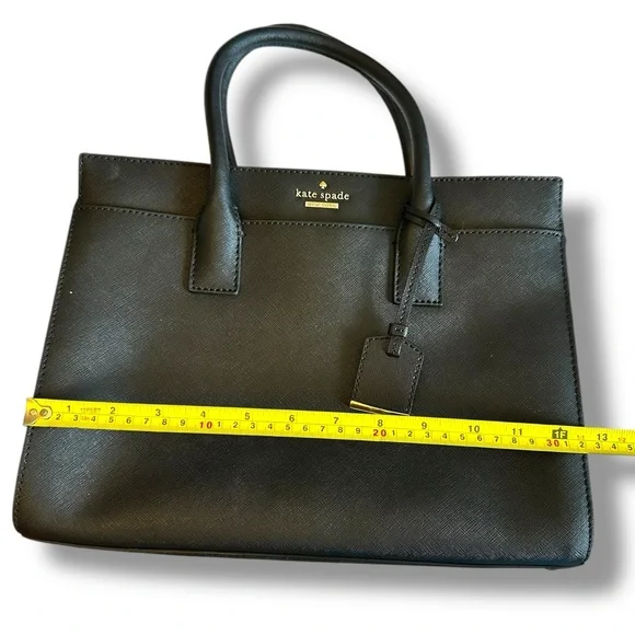 Kate Spade Black Cameron Street Candace handbag with striped strap & tassel - Picture 12 of 15